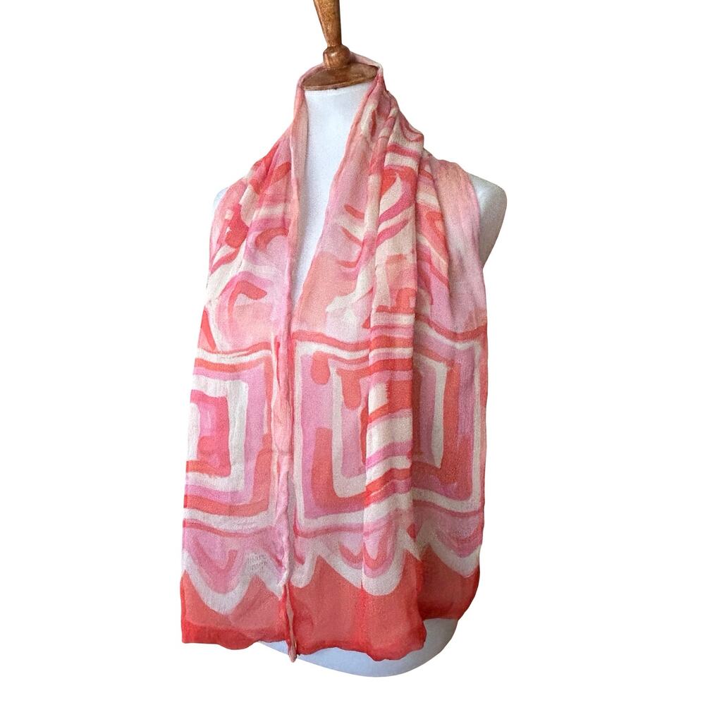 Vintage 1980s Marc Orage Paris Silk Chiffon Scarf